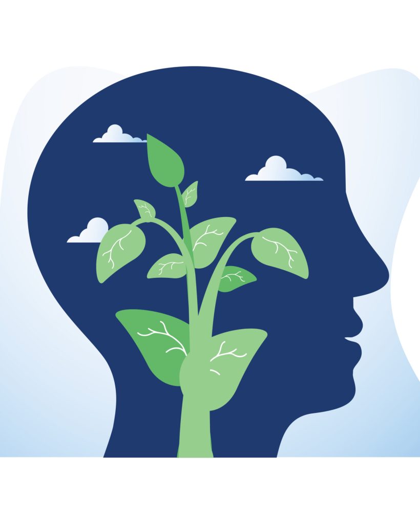 Self growth, potential development, motivation and aspiration, mental health, positive mindset, mindfulness and meditation concept, esteem and confidence, pursuit of happiness, inner peace vector icon